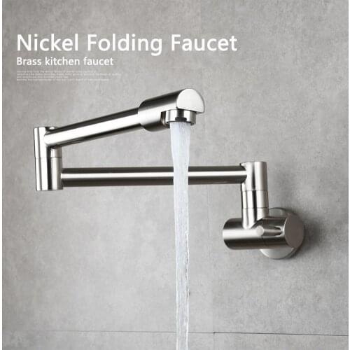 Copper chrome plated single cold kitchen faucet universal rotary kitchen faucet extension folding faucet