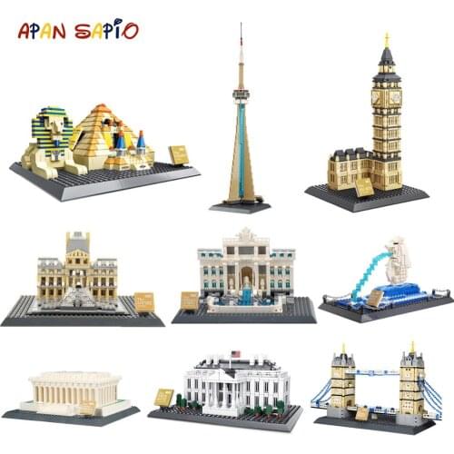 Famous Architecture Building Blocks Model World Classic City Bricks Model New York Kids Toys Gifts Compatible with Brands