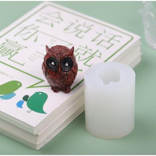 2021 New 3D Owl Silicone Mold Aromatherapy Plaster Mold Animal Shaped Baking Molds Owl Candle Molds Resin Mold Candle Making