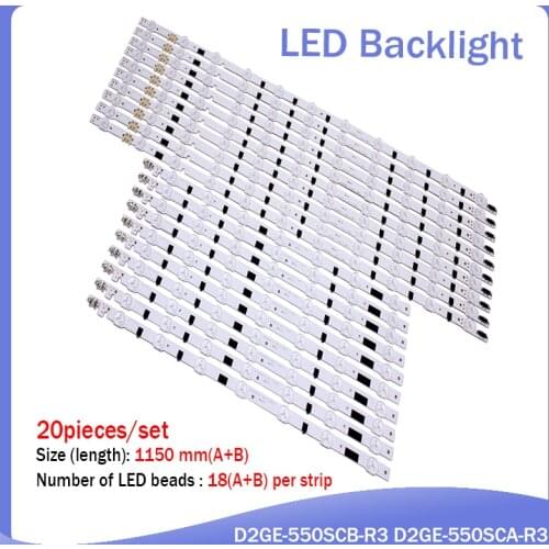New Kit)20 PCS/set LED backlight strip D2GE-550SCB-R3 D2GE-550SCA-R3 for samsung UA55F6400AJ 2013SVS55F R 7 L 11 25312A 25313A