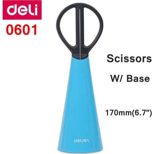 Deli 0601 Office Scissors With Base scissors 170mm(6.7") stainless scissors retail packing Good looking desk scissors