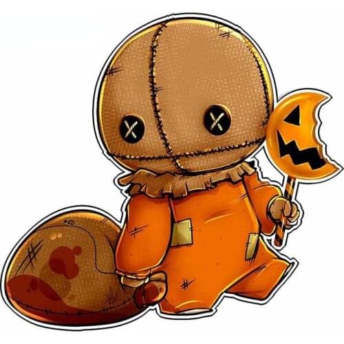 Personality Halloween Doll Anime Decal Bumper Personality Windows Car Stickers Occlusion Scratch Decoration Waterproof Anti-UV