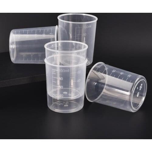 100ml Plastic Graduated Measuring Cup Epoxy Resin Mixed Art Waxing Kitchen Beaker Liquid Measuring Cup Cup Container