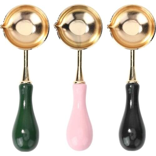 Handle Sealing Wax Spoon Metal Seal Stamp Wax Bead Tablet Melting Burning Spoons for Scrapbooking Album Envelope DecorativeCraft