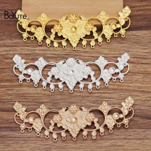 BoYuTe (5 Pieces/Lot) 113*36MM Alloy Flower Base Factory Supply Handmade DIY Hair Jewelry Accessories Materials