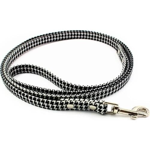 Houndstooth Dog Leash Fashion Retro Leash For Small Dogs Puppies Pup Mini Teddy Samoyed Yorkie Dog Leashes Leads Pet Accessories