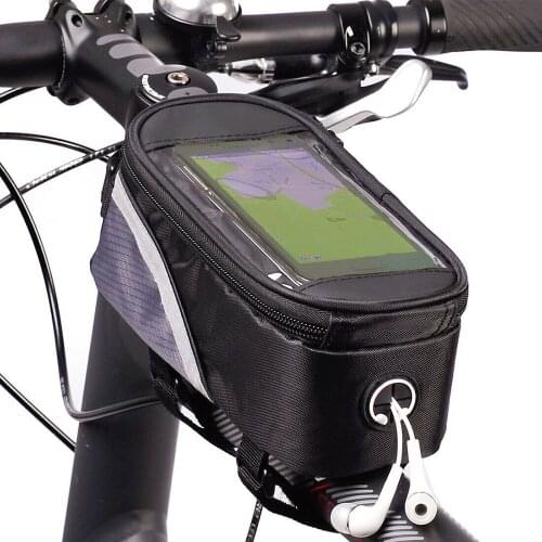 PU Material Waterproof Bicycle Bag Bike Frame Front Top Tube Bag Touch Screen for Moilbe Phone MTB Moutain Road Bike Bag