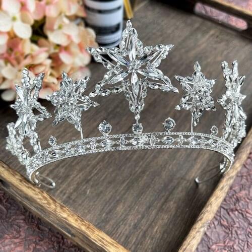 Star Rhinestone Fashion Bridal Crown Wedding Tiaras Bridesmaid Headwear Wedding Hair Jewelry Accessories HQ0186