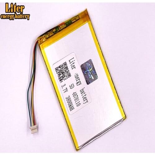 1.0MM 5pin connector 3.7v 4070110 3800mah Wholesale Li-Polymer Polymer Tablet PC Battery Lipo Lithium Battery