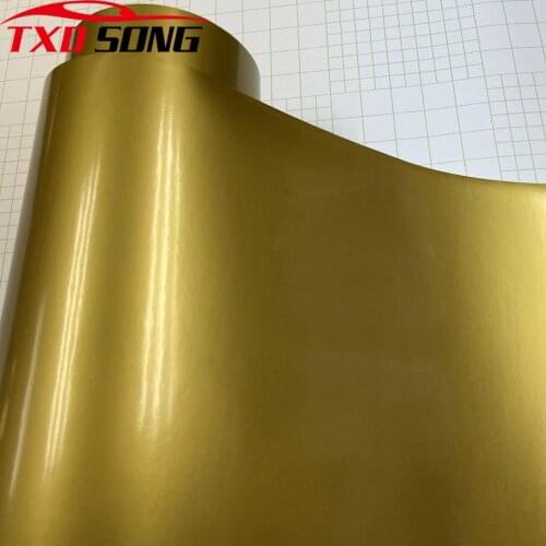 10/20/30/40/50x152cm Gloss gold Vinyl Wrap Film Sticker Glossy gold Self Adhesive Vinyl Bubble Free Console Computer Laptop Skin