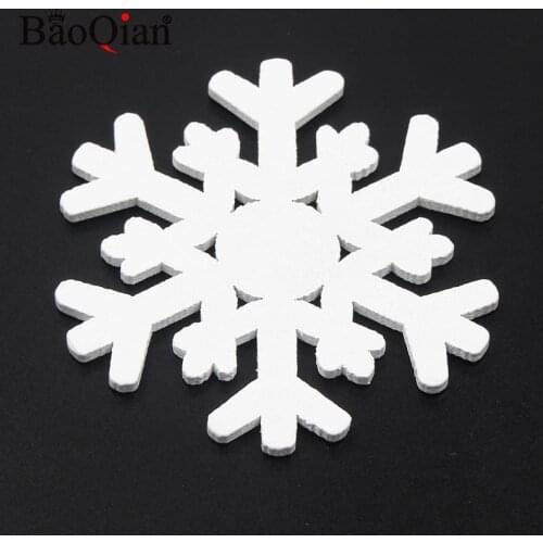 10pcs 63mm Christmas Snowflake Pattern Wooden Slices For Home Decoration Accessories White Wood DIY Crafts Scrapbook