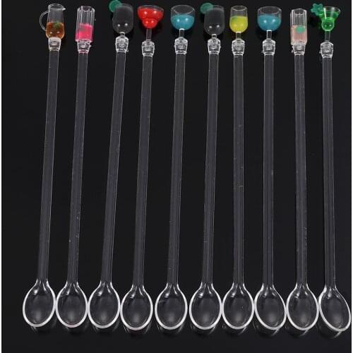 10Pcs/Set Acrylic Drink Stirrers Kitchen Party Restaurant Tool Juice Bar Cocktail Drink Mixer Swizzle Stick Wine Agitators
