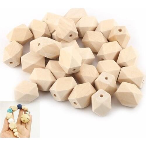 100Pcs/Lot big size 30mm bulk wholesale Natural Geometric Figure Wooden Beads Faceted Cube For Necklace Bracelet DIY Craft