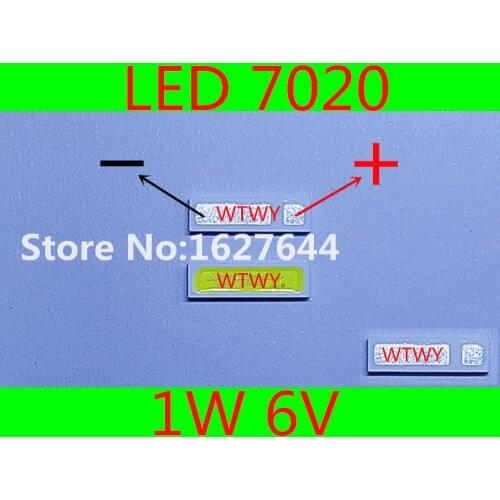 1000pcs EVERLIGHT LED 7020 LED Backlight TV High Power 1W 6V LED Backlight Cool white For LED LCD TV Backlight Application