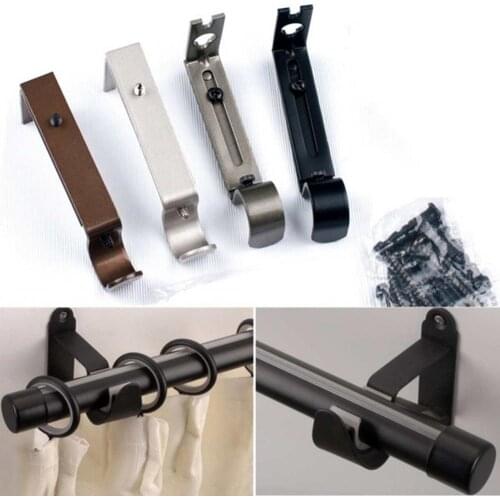 4cm x 10cm Adjustable Iron Window Curtain Durable, Easy Installation, Adjustable Rod Bracket Holder Drape Bar Fixed Hook Clamp