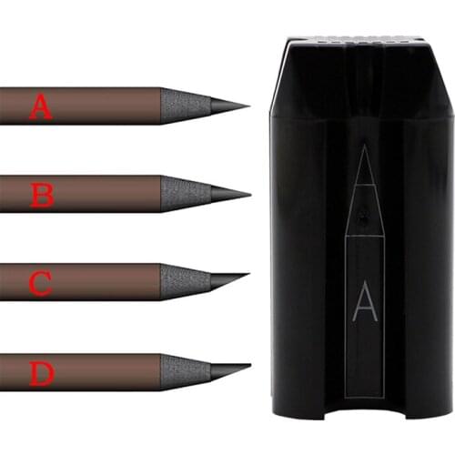 4 In 1 Eyebrow Pencil Sharpener Microblading Tattoo Sharpening Tip Thin Tools For Semi-permanent Eyebrows Makeup Profiler Pen