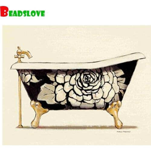Diamond Painting 5D DIY diamond Bathtub toilet decoration Full Square Round drill diamond Mosaic diamond Embroidery Cross Stitch