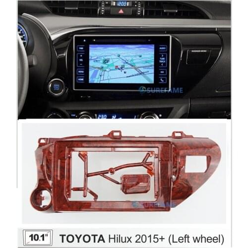 10.1 inch Car Fascia Radio Panel for Toyota Hilux 2015+ (Left Wheel) Dash Kit Install Facia Console Bezel Adapter Plate Trim