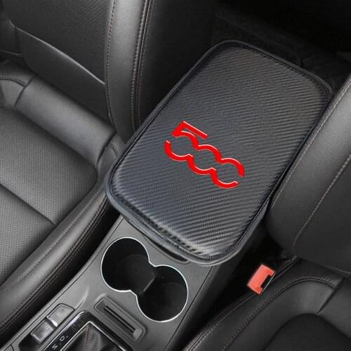 VEHICAR Console Pad Car Armrest Seat Box Cover Protector 500 Car Armrest Cover Carbon Fiber Leather Decoration Cushion Universal