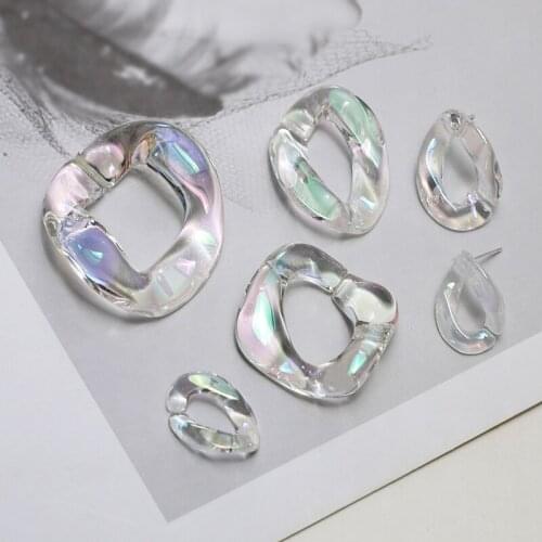 Symphony AB White Irregular Opening Hanging Glass Pendant diy Handmade Ear Jewelry Earring Necklace Accessories