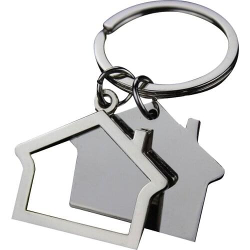 BLUELANS Metal Alloy Small House Keychains Silver Keyring Christmas Present Gift women men Fashion Jewelry
