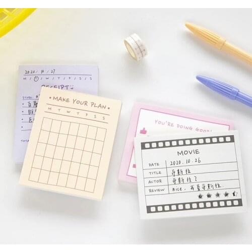 50pcs Tearable Not Self-adhesive Note Paper Bullet Journaling Accessories Material Memo Paper pads Convenience of stickers