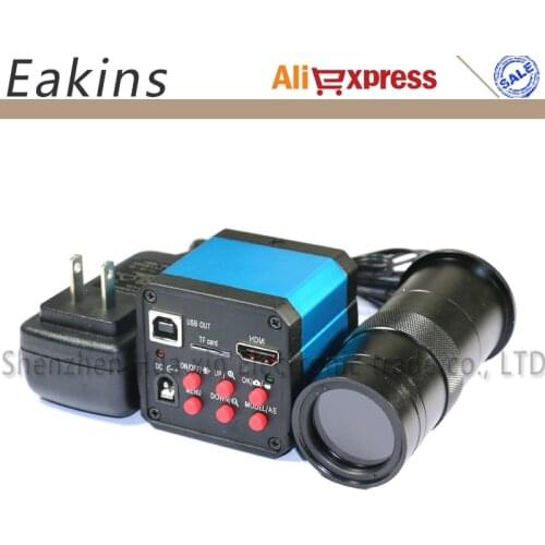 21MP COMS Sensor 1080P HDMI+USB+TF HD Digital Industry Microscope Camera Magnifier C-mount Camera +100X Zoom C-mount Lens