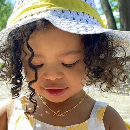VishowCo 2021 Stainless Steel Kids Jewelry Custom Name Necklace Personalized Letter Name Necklace Jewelry For Birthday Gift