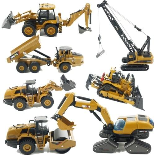 Multi-style Huina childrens toy car, mixer truck, dump truck, loader, road roller, engineering vehicle set, excavator model toy