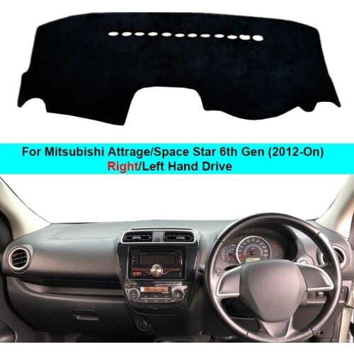 For Mitsubishi Attrage/Space Star 6th Gen (2012-On) 2 Layer Car Dashboard Cover Carpet Sunshade Dash Board Cover Rug Auto Sun