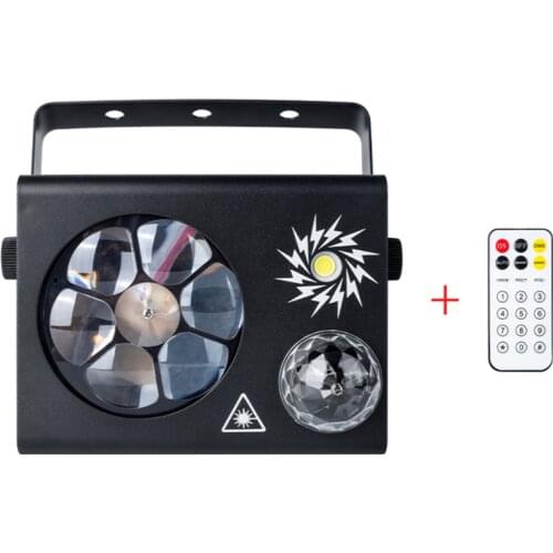 Home Party Light 4in1 Stage Lighting Effect Laser Projector RGB Magic Ball Gobo Patterns Dmx Remote Sound Party Lights For Disco