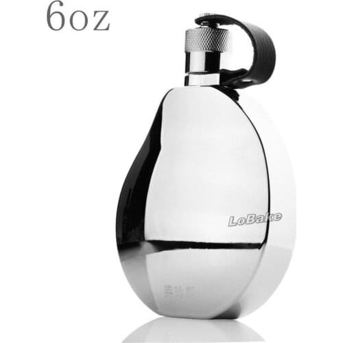 New 6oz egg style mirror surface stainless steel hip flask wine pot with anti-lost belt alcohol stoup drinking accessories