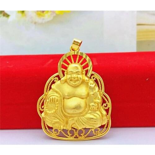 Exquisite Gold Color Pendant for Men Wedding Engamgent Anniversary Jewelry Not fading Yellow Gold Necklace Pendants Lucky