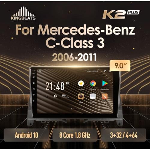 KingBeats Android 10 head unit HU 4G in Dash Car Radio Multimedia Video Player Navigation GPS For Mercedes Benz C Class 3 W204 S204 2006 - 2011 no dvd 2 din Double Din Android Car Stereo 2din