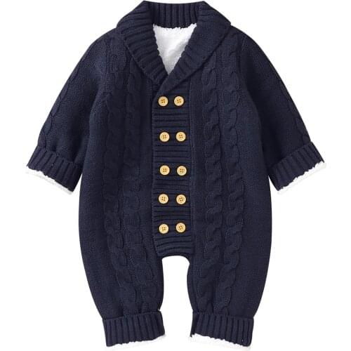 Baby Rompers Autumn Winter Casual Outerwear Newborn Boys Sweaters Jumpsuits Playsuits One Piece Full Sleeves Childrens Costumes