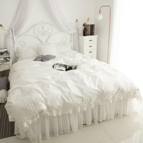 White Lace Comforter Bedding Set Bed Linen Cotton Duvet Cover Queen Size Luxury Bedding Set Twin Bed Cover Set Home Textile