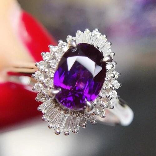 Hot style amethyst ring 925 silver ladies ring boutique amethyst luxury style you deserve