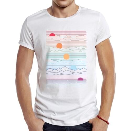2021 Mens New Fashion Lands Under One Sun Design Short Sleeve T-Shirt Cool Printed Tops Hipster Tee Shirts
