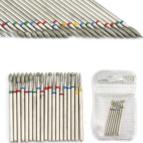 7pcs Diamond Milling Cutters Set Nail Drill Bit Rotery Electric Ball Manicure Files Machine Accessories Pedicure Burr Nail Tools