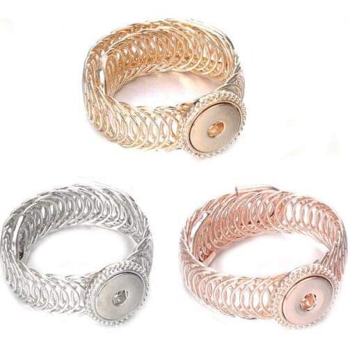 New Snap Button Bracelet Bangles 18mm Buttons Cuff Bracelet for Women Men The Bloomer Snap Jewelry