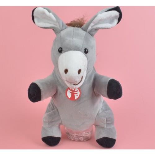 23cm Animal Hand Puppet Donkey Plush Toys Baby Educational Hand Puppets Cartoon Pretend Telling Story Doll Toy for Children Kids