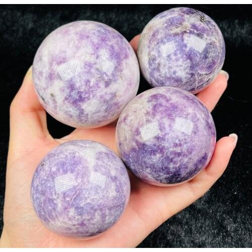 Natural Purple Mica Crystal Energy Ball Home Decor