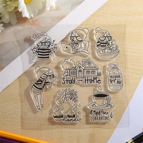 Stay Home Wah Your Hand Transparent Silicone Clear Stamp For Scrapbooking DIY Craft Decoration Soft Stamp Photo Album Hot 2020