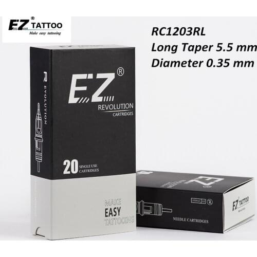 RC1203RL EZ Revolution Tattoo Cartridge Needle Safety Membrane Rould Liner #12 Long Taper Cartridge Rotary Tattoo Machine Supply