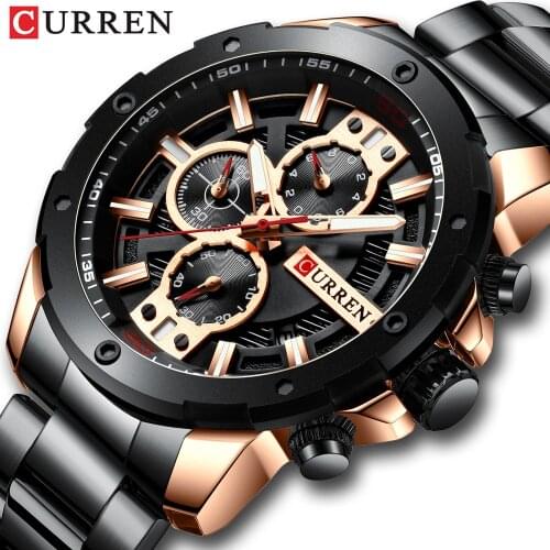 Relogio Masculino CURREN New Watches Men Luxury Brand Chronograph Men Sports Watches Waterproof Full Steel Quartz Mens Watch
