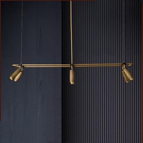 Postmodern Luxury Brass Chandelier Dining room Hotel LED Retro Hanging lamp Bar Model house All-copper Suspension fixtures