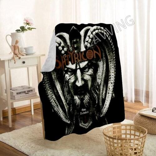 SATYRICON BAND 3D Printed Sherpa Blanket Rectangle Blanket Home Textiles Fleece Wearable Blanket Throw Blanket for Sofa