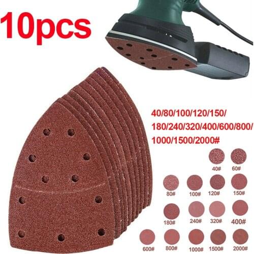 Mouse Detail Sander Sandpaper 11 Holes Triangular Sanding Paper for Multi Sander Bosch PSM 160A Detail Palm Sander 40-2000 Grits