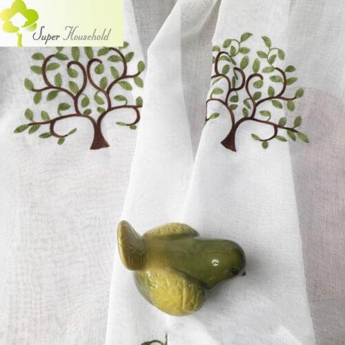 2018 New Limited Modern Hospital Cafe Hotel Curtains Tree Embroidered Sheer For Children Bedroom Window Tulle Curtain For Kids