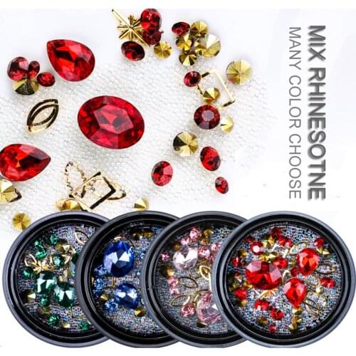 Rhinestones For Nail Art Decoration 3d Nail Charms Mixed-Color Special-shaped Pointed Nail Rhinestone Decor Nail Art Glass Beads